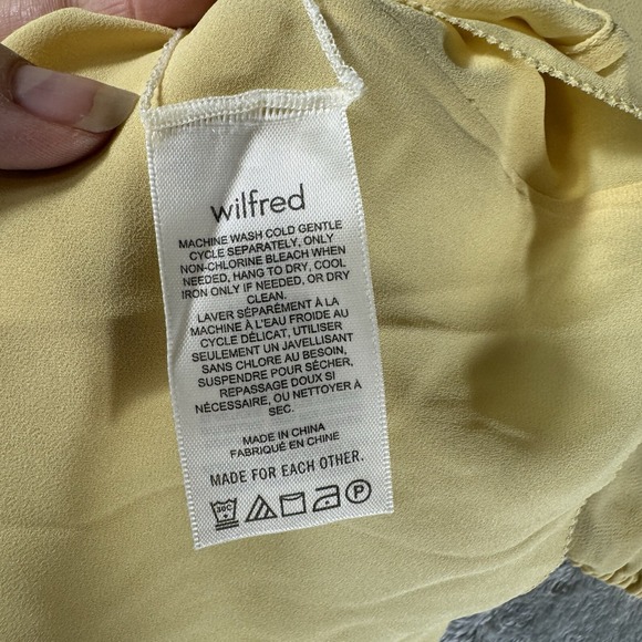 Aritzia Wilfred Tempest Dress Women's 6 Yellow Mini Smocked Heirloom‎ Regency - Picture 7 of 8